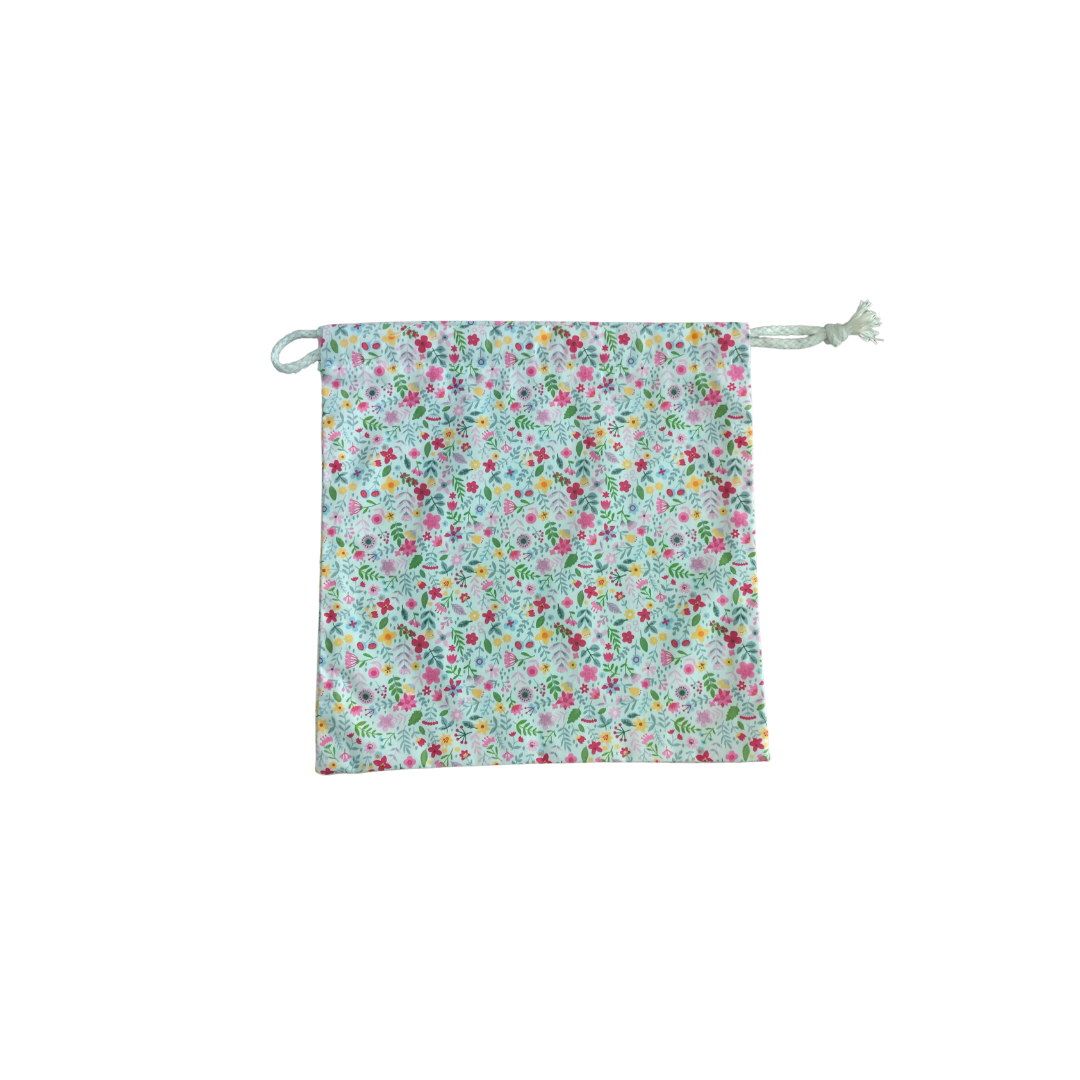 Fabric Drawstring Bag -  Wildflower Floral