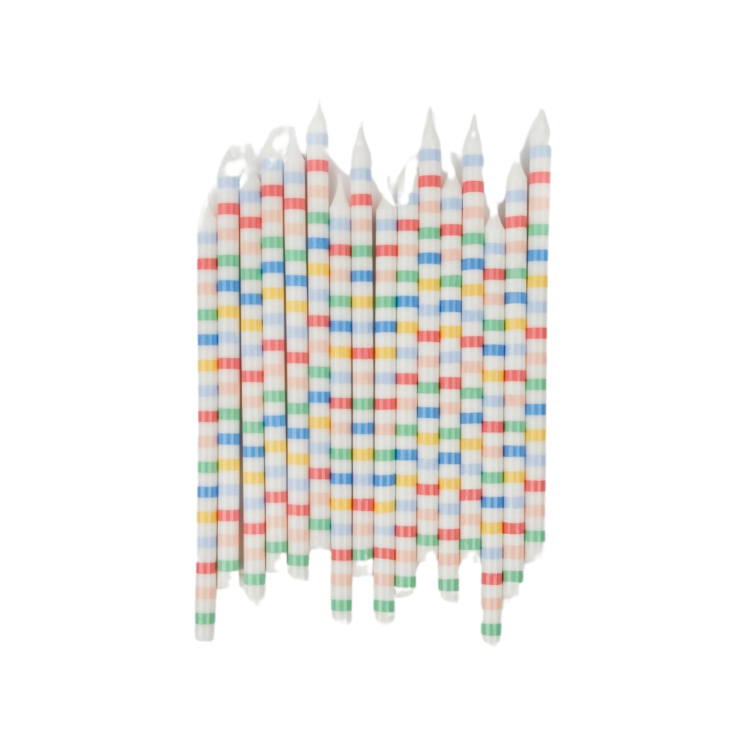 Multi Stripe Candles (set of 16)