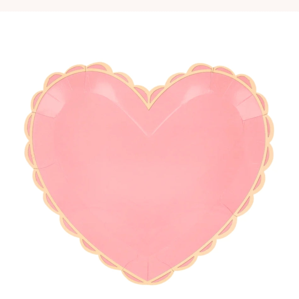 Pastel Heart Large Plates (x 8)