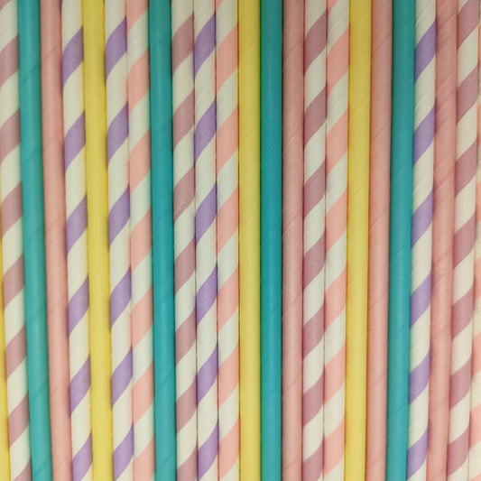 Pop of Colour -  Pastel Rainbow Paper Straws