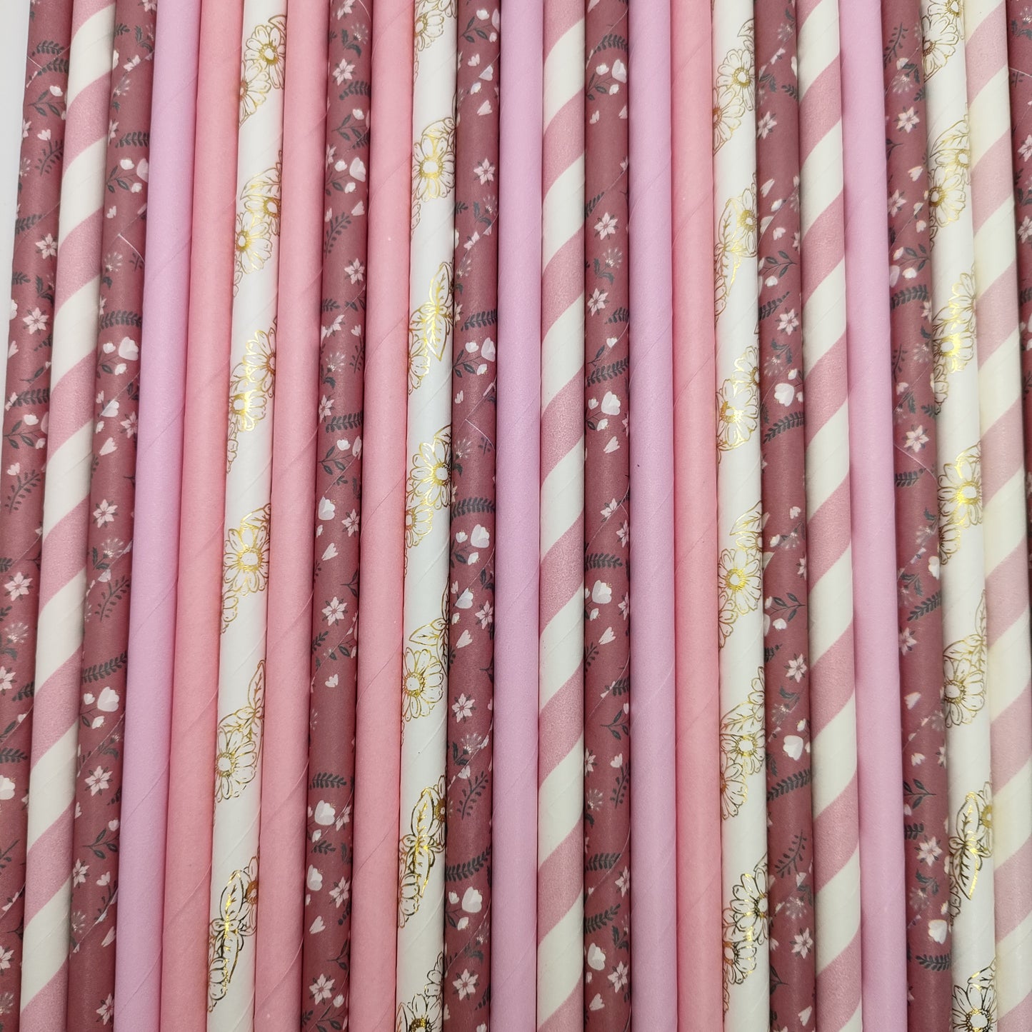 Pop of Colour -  Pink Floral Paper Straws