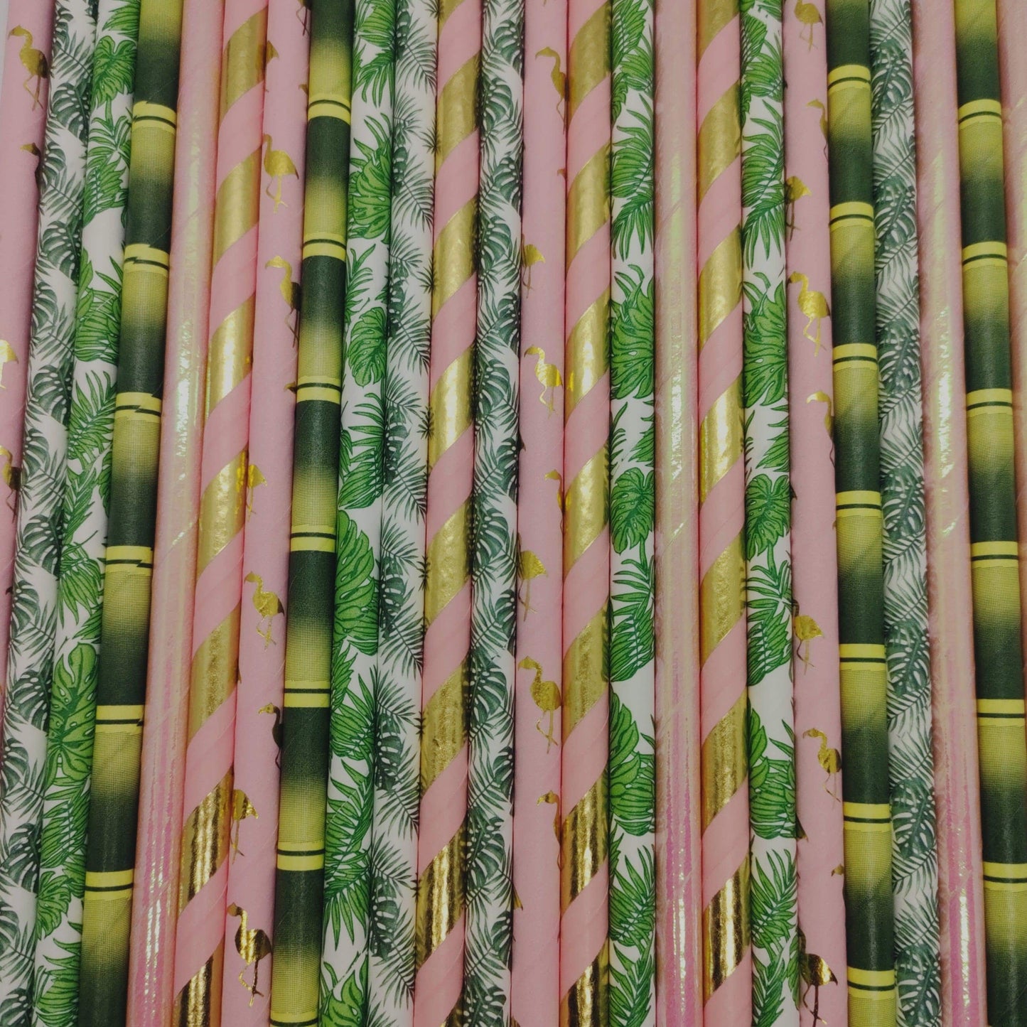 Tropical Gold Flamingo Straws Must Love Party