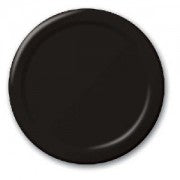 Plain Black Velvet Paper Plates - Must Love Party