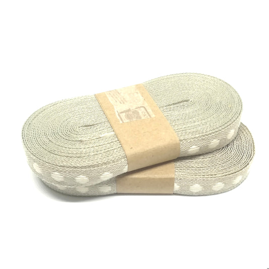 Ribbon - Flax Woven Dot - Natural / Light Cream - Must Love Party