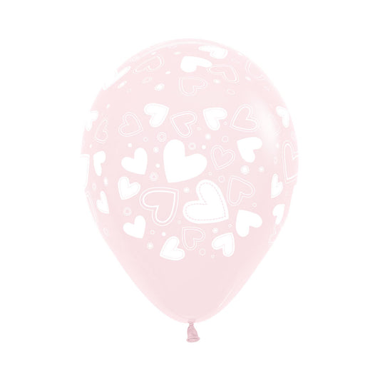 Pastel Matte Pink Heart Balloons (3)