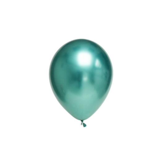 Mini Metallic Green Balloons (5)