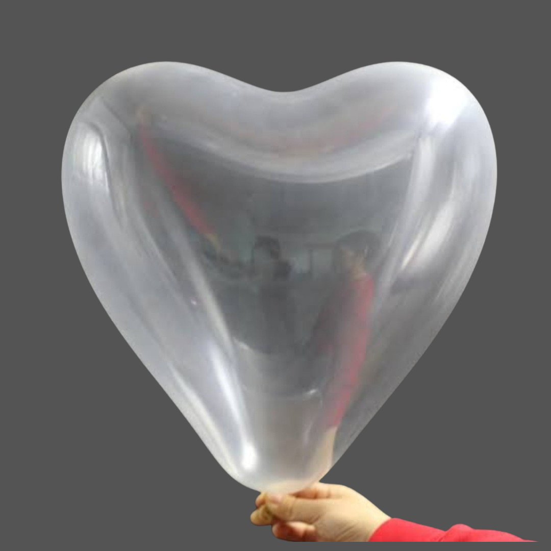 Clear Latex Heart Balloons (3)