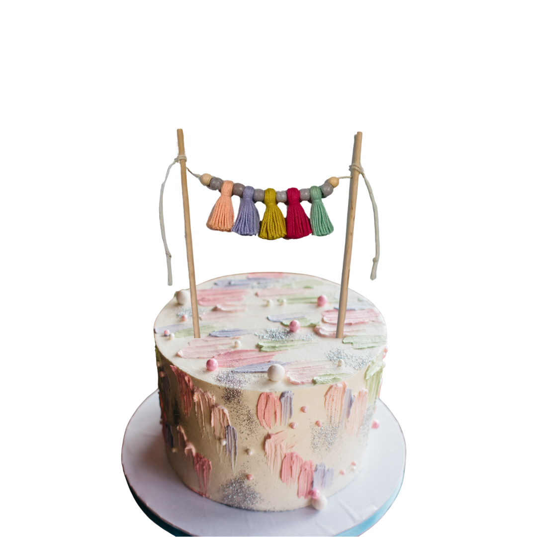 Mini Tassels and Beads Cake Bunting (SELECT YOUR COLOUR/THEME)