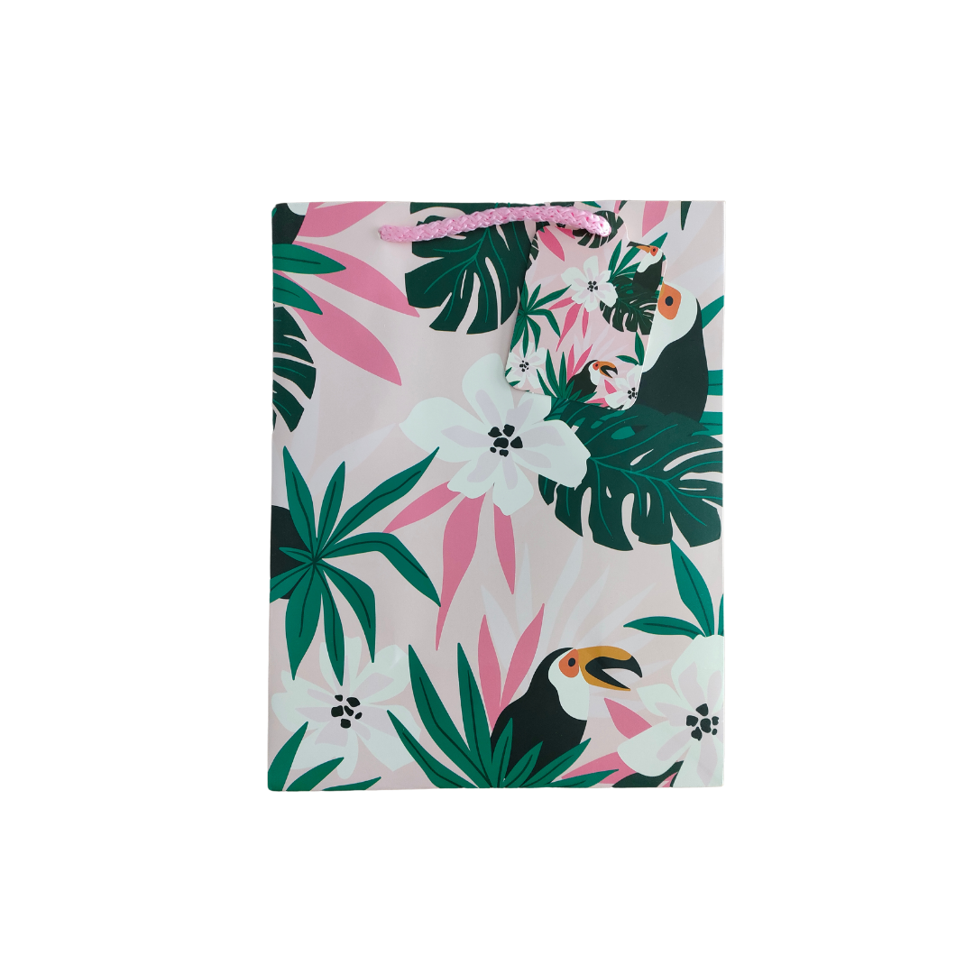 Tropical Toucan Gift Bag with Gift Tag