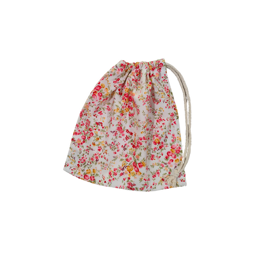 Fabric Drawstring Bag -  Boho Small Floral