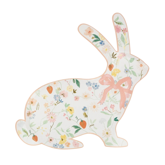 Elegant Floral Bunny Shaped Plates (x 8)