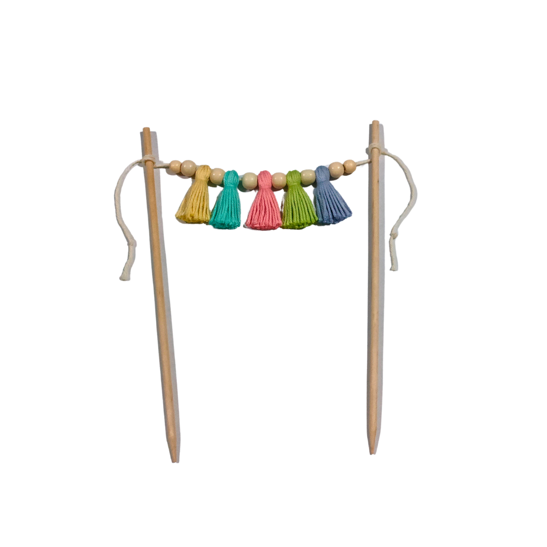 Mini Tassels and Beads Cake Bunting (SELECT YOUR COLOUR/THEME)