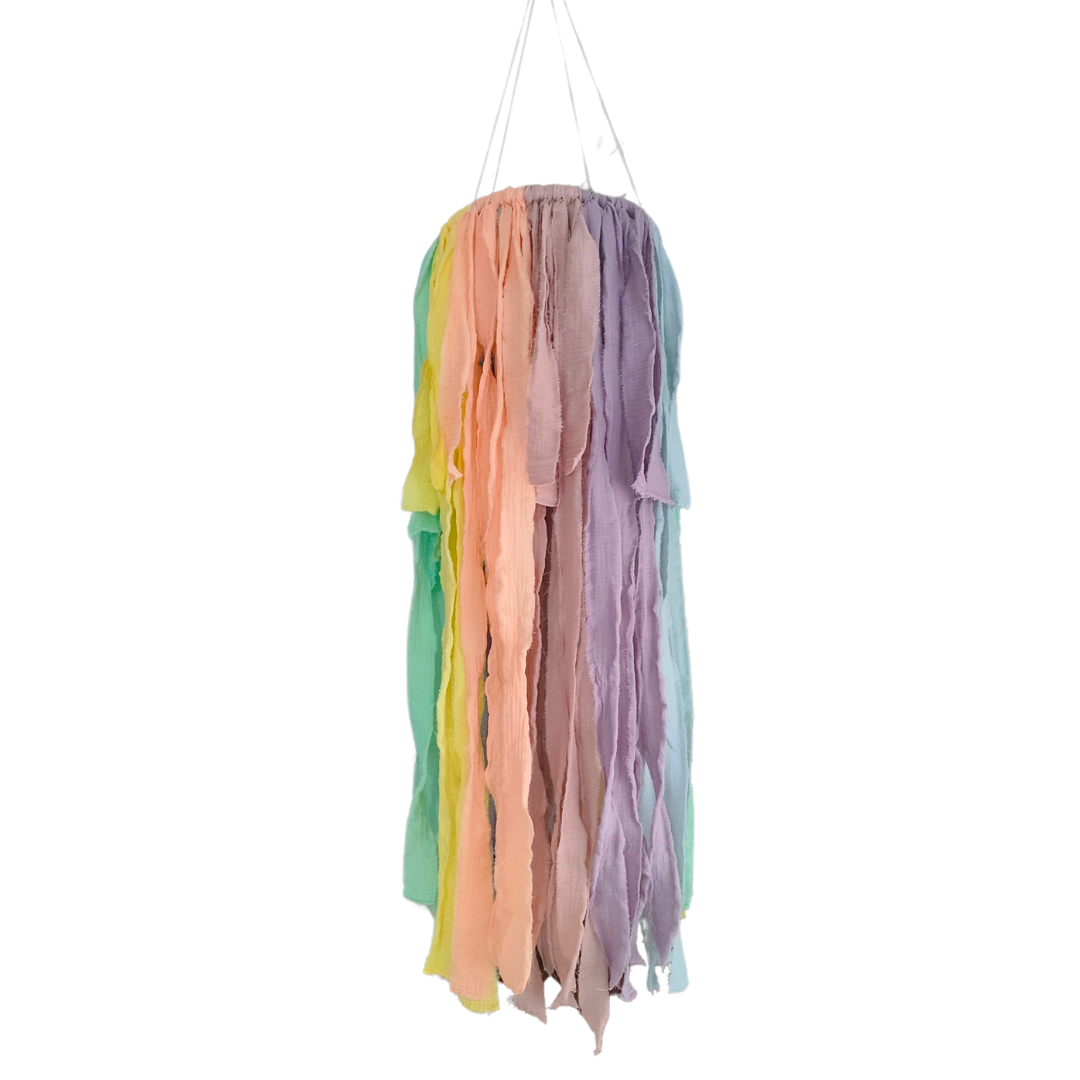 Pastel Rainbow Strip Fabric Chandelier