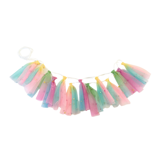 Mini Tulle Pearl Rainbow Garland