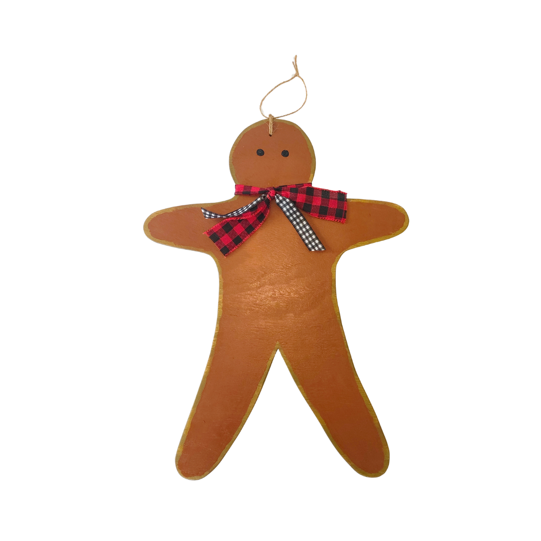 Large Wooden Christmas Gingerbread Man Decoration