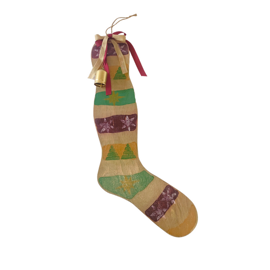 Large Wooden Christmas Stocking - Christmas Cheer