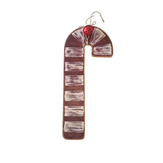 Wooden Rustic Candy Cane Christmas Decoration