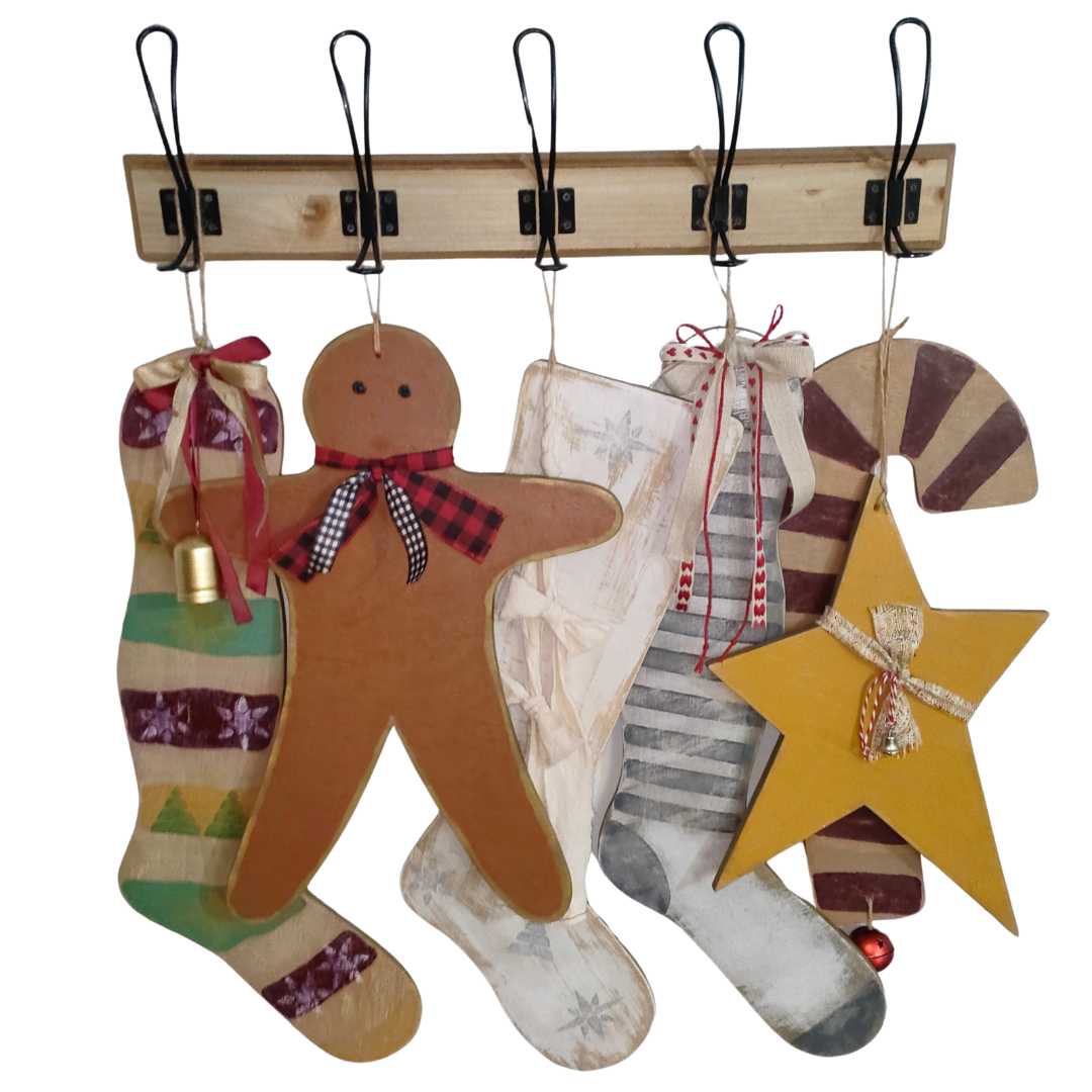 Large Wooden Christmas Gingerbread Man Decoration