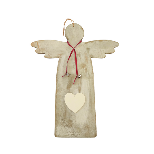 Large Wooden Christmas Angel Decoration