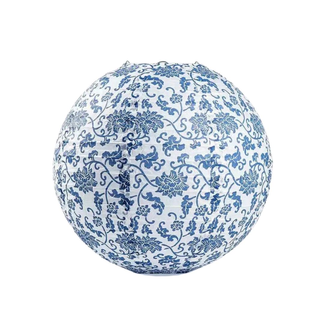 Blue and White Porcelain Paper Lantern