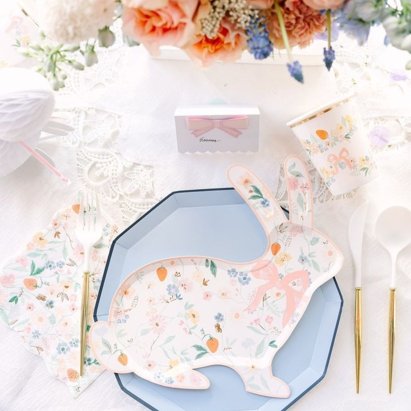 Elegant Floral Bunny Plate Meri-Meri Must Love Party