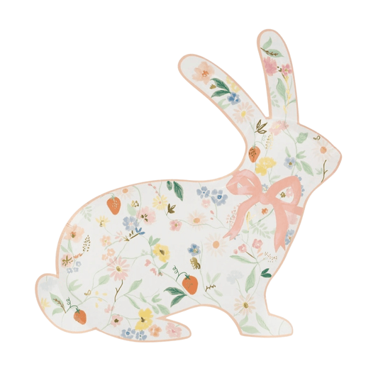 Elegant Floral Bunny Plate Must Love Party