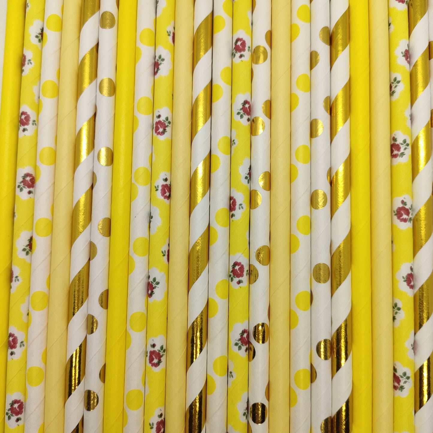 Pop of Colour - Golden Glow Paper Straws