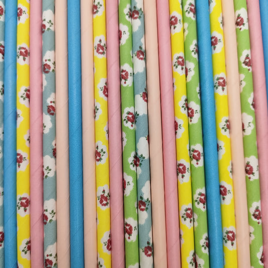 Pop of Colour - Floral Blossom Paper Straws