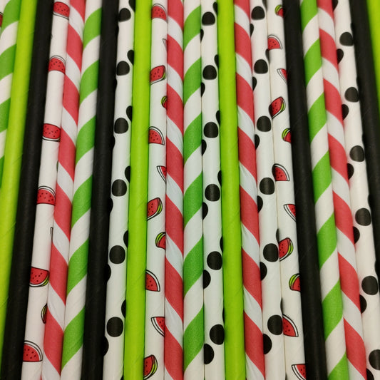 Pop of Colour - Watermelon Paper Straws
