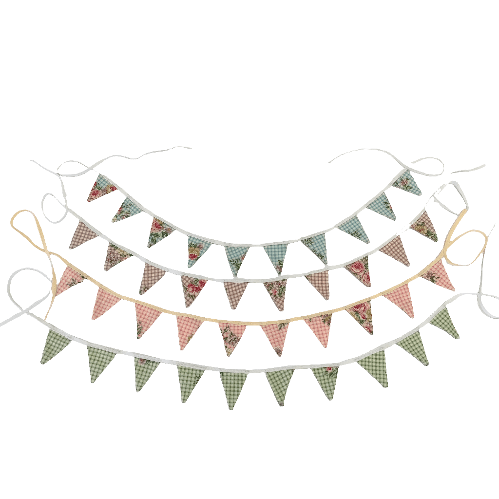 Checked Floral Bunting Must Love Party