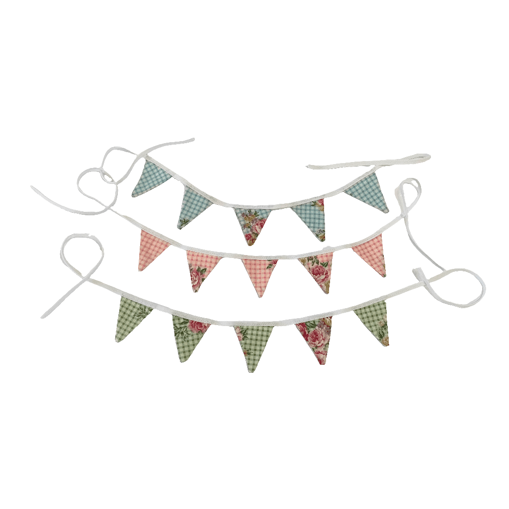 Mini Checked Floral Bunting Must Love Party