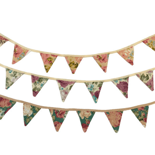 Mini Rose Fabric Bunting Must Love Party