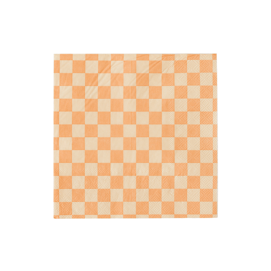 Peaches and Cream Checkered Napkins Must Love Party