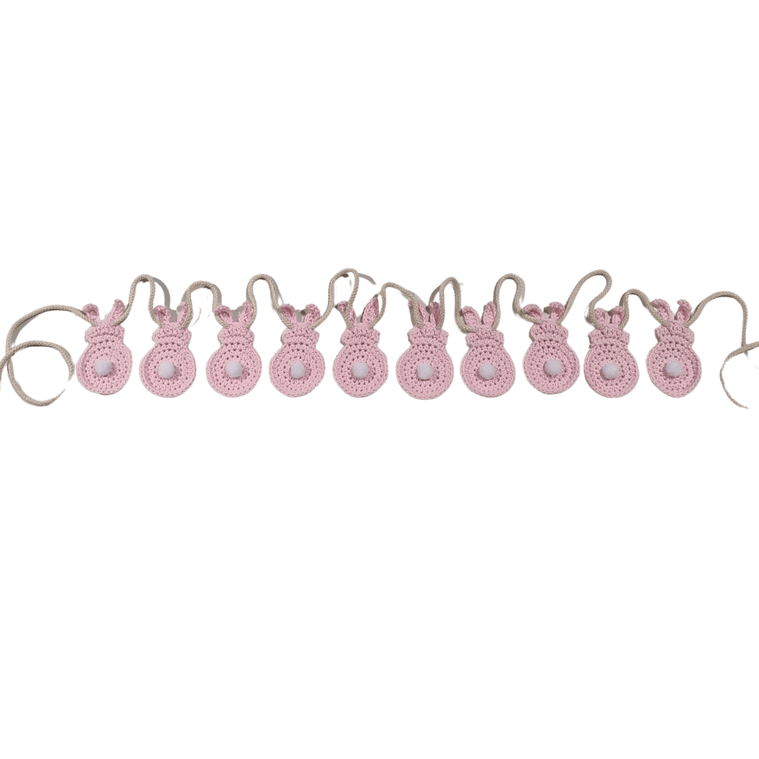 Pink Crocheted Bunny Garland Must Love Party