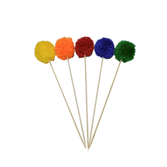 Pom Pom Cake Topper Rainbow Must Love Party