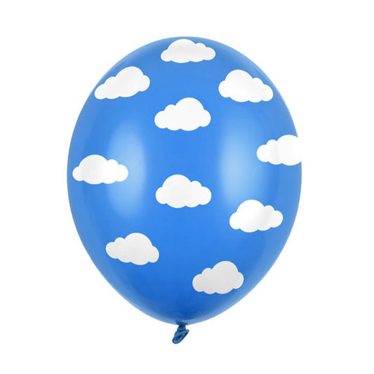 All over Cloud Balloons on Pastel Cornflower Blue (3)