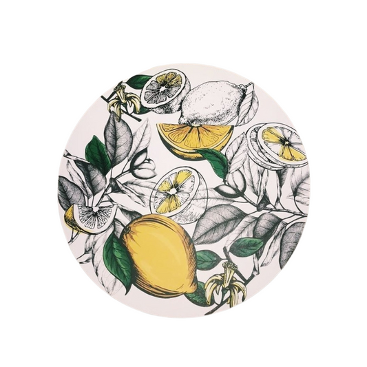 Round Disposable Placemats - Lemons