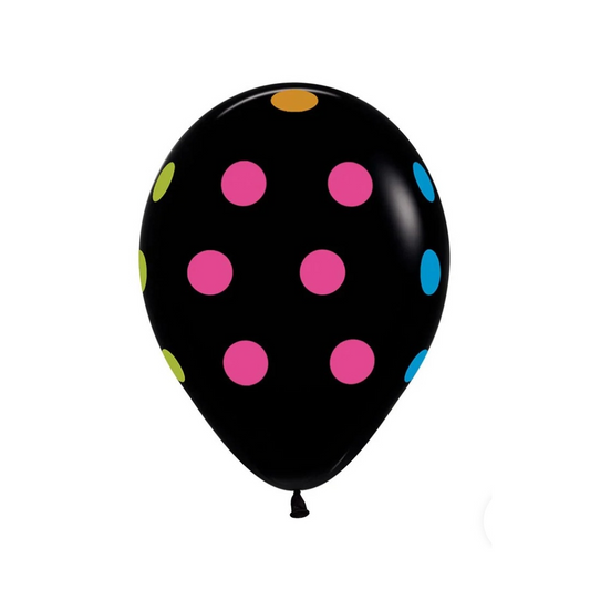 Polka Neon on Black Balloons (3)