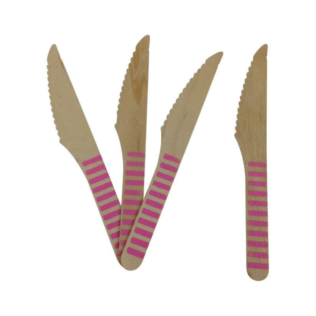 Baby Pink Wooden Knives - Striped