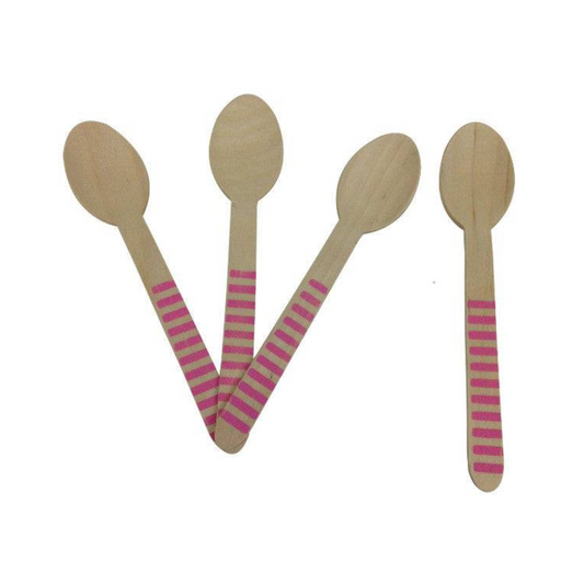 Baby Pink Wooden Spoons - Striped