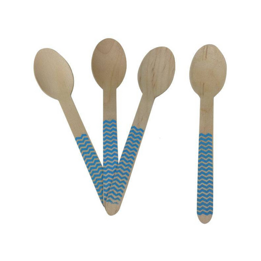 Blue Wooden Spoons - Chevron