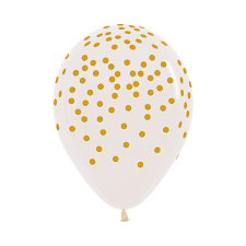 All over Gold Dots on Crystal Clear Balloons