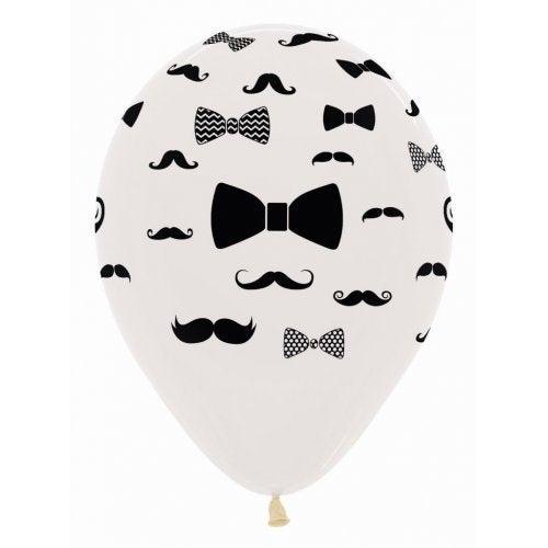 All Over Moustache and Bow Tie Balloons