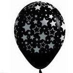 Silver Star on Black Balloons