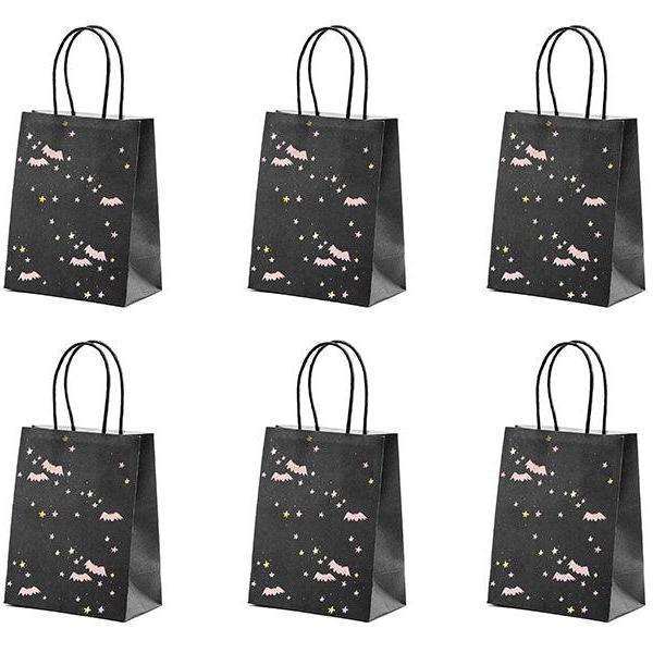 black-with-pink-bats-pink-gold-stars-party-bags must love party