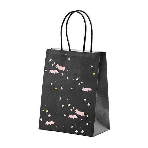 black-with-pink-bats-pink-gold-stars-party-bags must love party