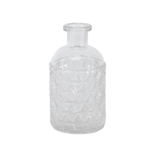 Clear Romagna textured Glass Bottle