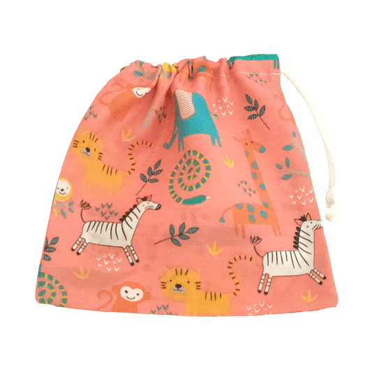 Jungle Fun Fabric Drawstring Bag