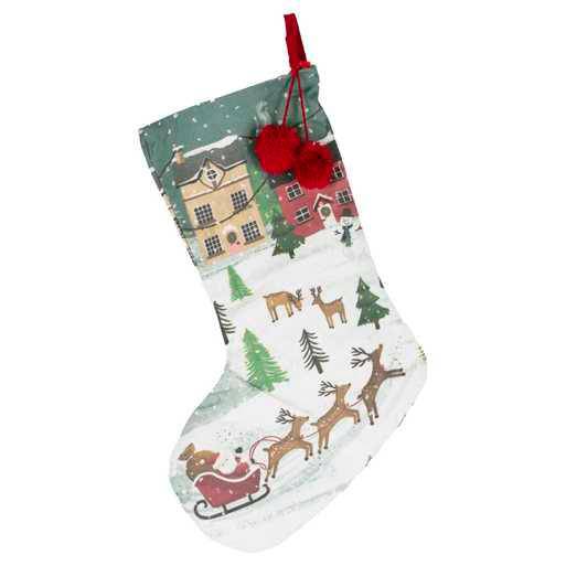 Festive Scene Christmas Stocking