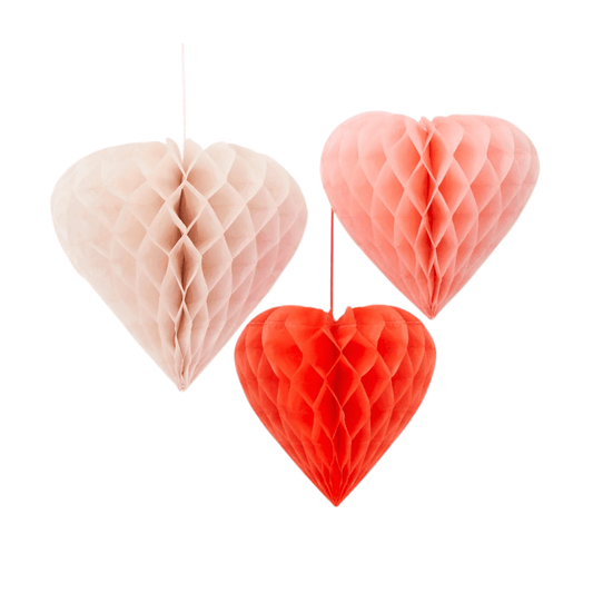 Honeycomb Heart Decorations - Must Love Party